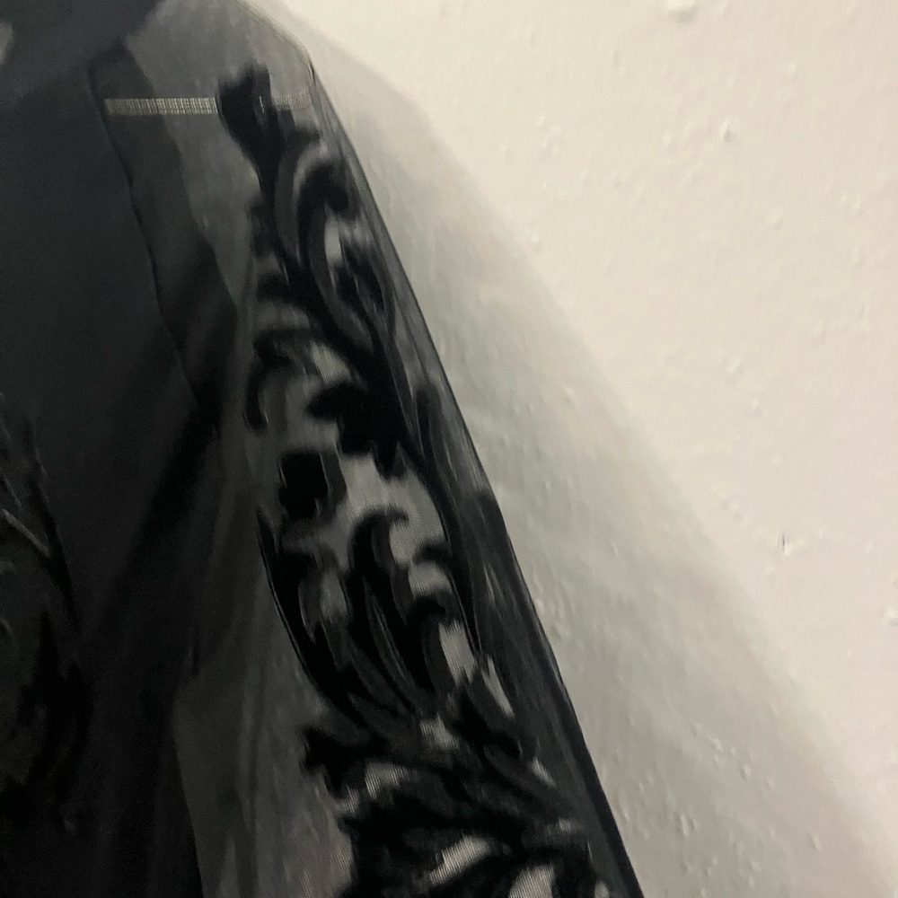 Colleen Lopez Elegant Black Blouse with Sheer Embroidery - Picture 7 of 9